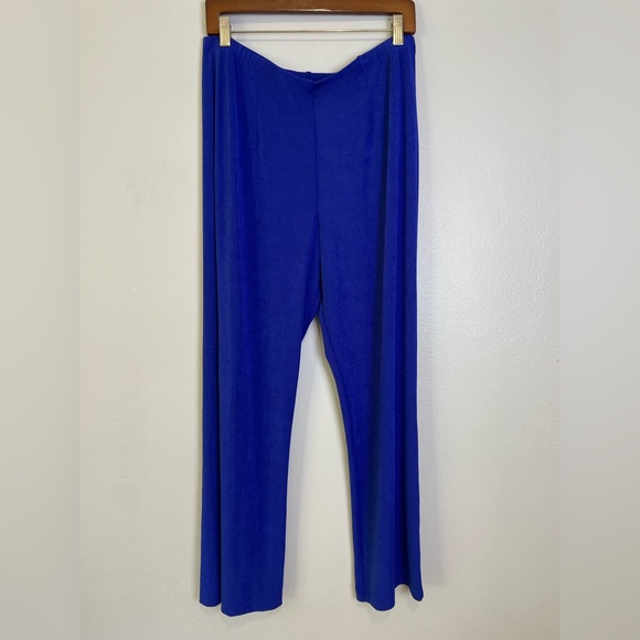 NWT Chico’s Travelers Elastic Waistband Pull On Pants Size L Royal Blue Straight - Picture 3 of 16